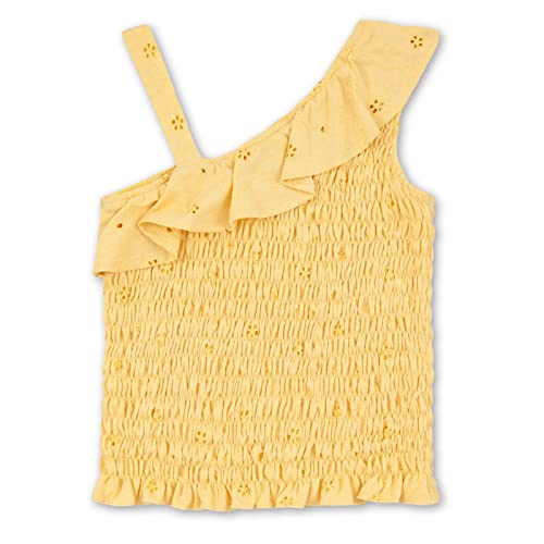 Speechless Girls' Eyelet One Shoulder Smocked Top, Yellow, Large #TOP23