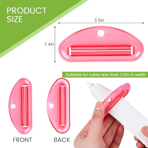 MCPINKY 4PCS Toothpaste Squeezer Dispensers, Multicolor Plastic Toothpaste Tube Squeezer Hanging Toothpaste Clips for Saving Toothpaste Facial Cleanser Creams Paint