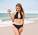 beautyin Ladies Black Bikini Swimsuit Two Piece High Neck Halter Top Bathing Suit