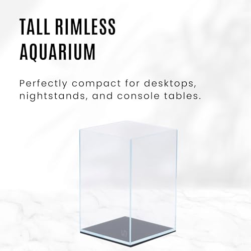 Image of UNS Ultra Clear Rimless Tank - 3.1GAL | 12L - 7.87x7.87x11.81 | 20x20x30 CM, 5mm Glass Thickness, Leveling Mat Included - Low Iron, High Clarity Fish Tank w / 45 Mitered Edge - [20T]
