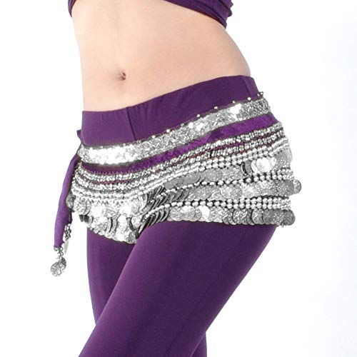 Bellylady Multi-Row Silver Coin Belly Dance Hip Scarf, Belly Dance Outfit #TOP1