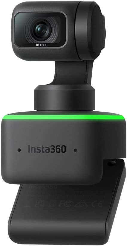 Insta360 Link AI-Powered 4K Webcam with Dual Microphones, Gesture Control, HDR, AI Tracking, Deskview and Streamer Mode - Built-in Privacy Protection