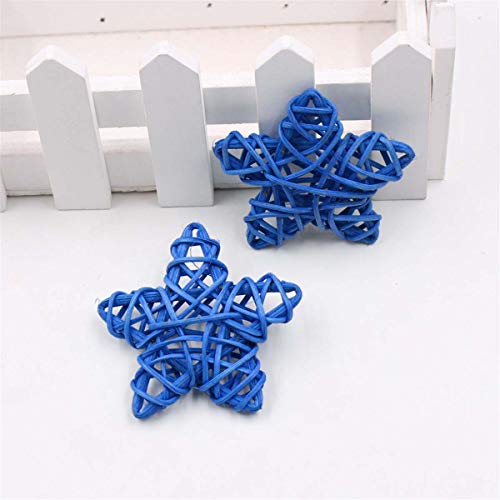 12Pcs Patriotic Star Natural Wicker Balls 4Th Of July Rattan Balls Diy Craft Vase Filler Hanging Balls Ornaments For Memorial Day Veterans Day Independence Day Party (2.36 In, White Red Blue) #TOP3