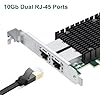 ipolex 10Gb Network Card Intel X540-T2 PCIE NIC Ethernet Card, Dual RJ45 Port, Intel X540-BT2 Controller, 10G Converged Network LAN Adapter, Support Windows/Linux/Vmware/ESX/Freebsd Server