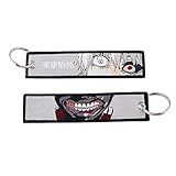 Mamarmot 2 Pack Anime Keychain Embroidered Key Jet Tag Backpack Tag Tail Car Key Ring Holder Key Fob