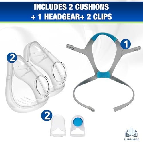 Image of Replacement Cushions by ZURNMED CPAP Supplies for Resmed airfit F20, Resmed Airtouch F20 & CPAP Mask Cushions, Large, Soft Silicone, Secure Seal, Gentle on Skin, Snug Fit, Latex-Free