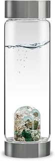 VitaJuwel ViA FOREVER YOUNG | Wasserflasche mit Aquamarin · Aventurin · Rauchquarz · Bergkristall für Detox und Gelassenheit