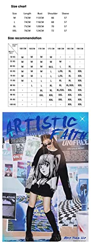 Pulôver de personagem de anime para menina estampado manga longa oversize tricotado suéter unissex p