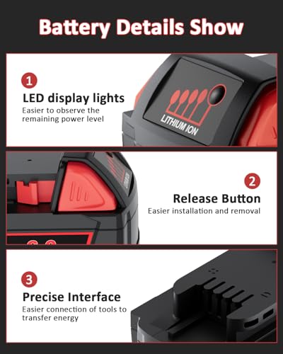 Image of 4Pack 18V 8.0Ah Replacement for Milwaukee M-18 Battery