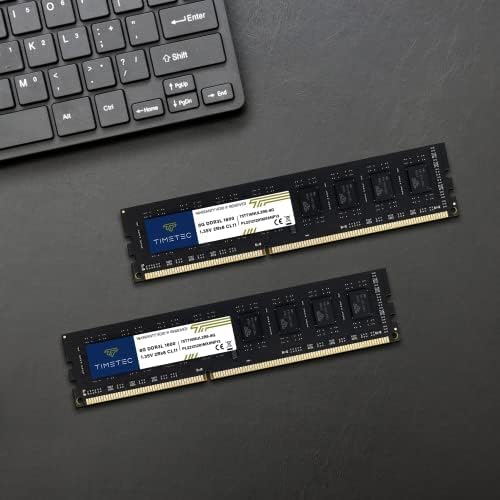 Timetec 16GB KIT (2x8GB) DDR3L/DDR3 1600MHz PC3L-12800/PC3-12800 Non ECC Unbuffered 1.35V/1.5V 2Rx8 Dual Rank 240 Pin UDIMM Memoria Desktop Aggiornamento del modulo RAM - 3