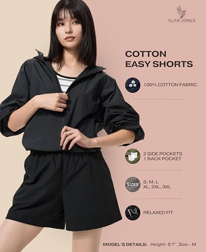 Image of Alan Jones Clothing Women's Cotton Easy Shorts | 100% Cotton Casual Shorts