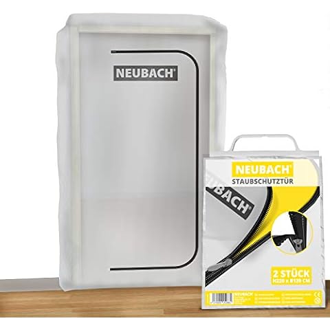 NEUBACH® 2x Staubschutztür mit Reißverschluss -120 x 220 cm I Da besonders dicht, der zuverlässigste Staubschutz I Unsere Staubtür mit Reißverschluss ist perfekt anpassbar Cover