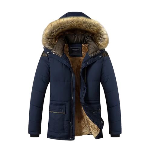 Veste d'hiver en coton pour homme parka chaude imperméable à capuche