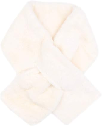 surell Childrens Faux Fur Pull-Through Scarf - Kids Fuzzy Stylish Neckwear Scarves