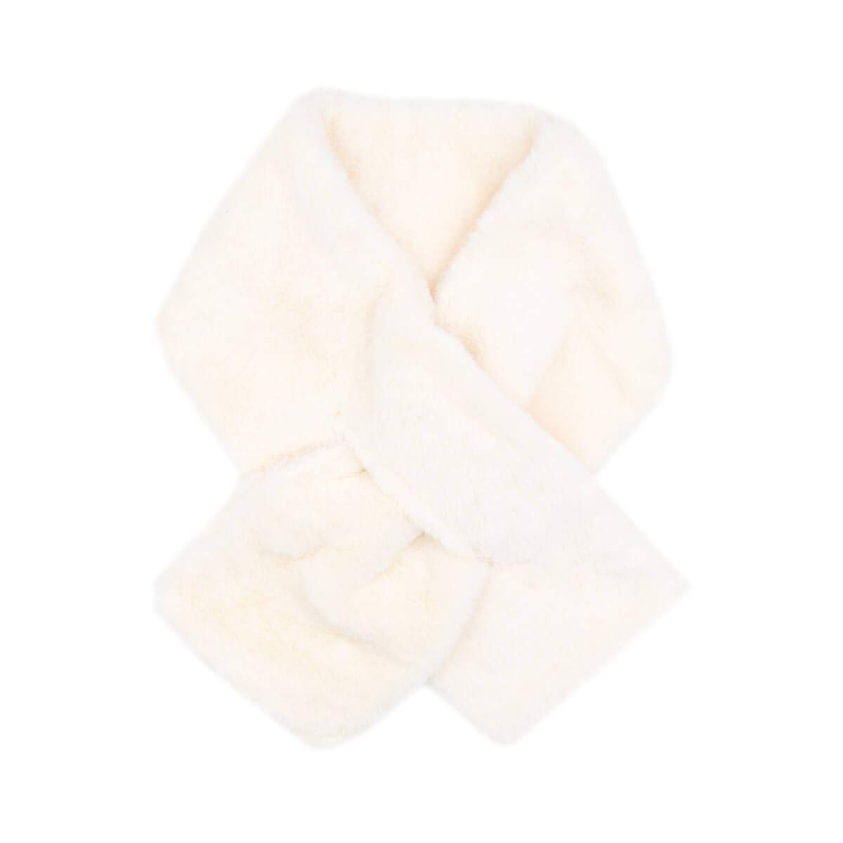 surell Children's Faux Fur Pull-Through Scarf - Kid's Fuzzy Stylish Neckwear Scarves - Girls Boys Fashionable Faux Fur Loop - Warm Winter Collar - Soft Infinity Neck Warmer - Winter Neck Wrap (White)