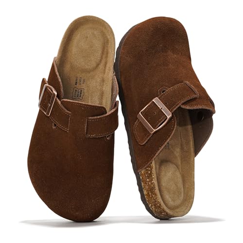 Image of Project Cloud 100% Genuine Leather Footbed Clogs for Women - Memory Foam Arch Support Slippers for Women - Trendy Slip-ons Women's Mules & Clogs Sandals