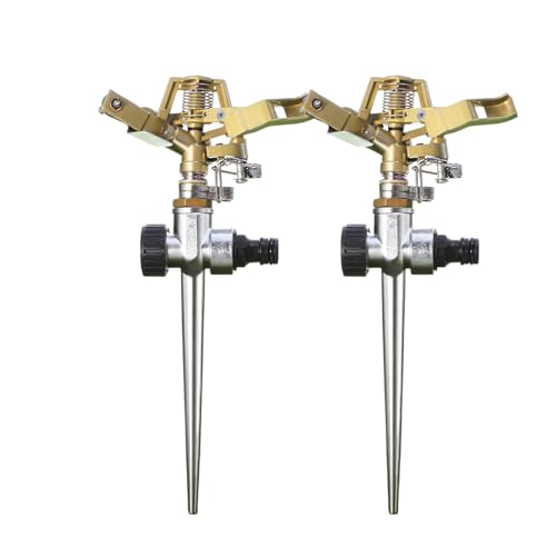 Holzsammlung 2 Piezas Aspersor Sectorial de Riego con Cabeza Metálica, Cobertura 243 m², Rotación 360°