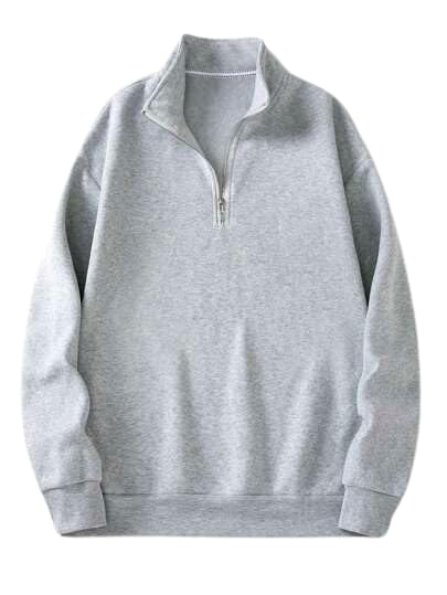 The Modern Soul Half Zipper Solid Polyester Blend Modern Fit Sweatshirt for Men Grey (X_Large) (B0D8V7H5MG) Amazon Price History, Amazon Price Tracker