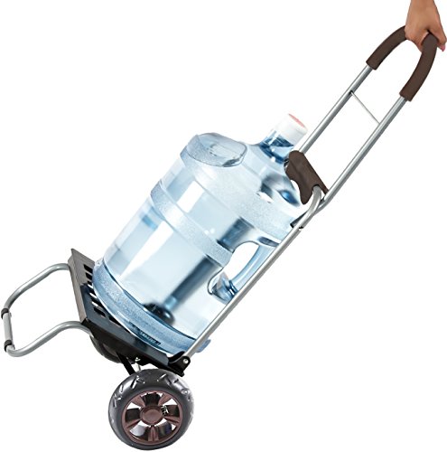 dbest products Trolley Dolly Brown Foldable Shopping cart for Groceries with Wheels and Removable Bag and Rolling Personal Handtruck Standard