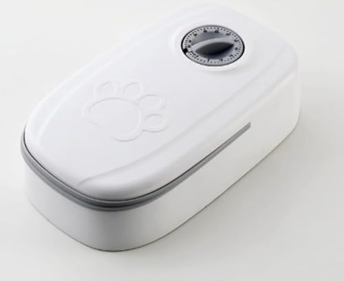 AZIEBAY 自動ペットフィーダー、犬と猫用のフードディスペンサー、タイマー操作、洗えるステンレス製ボウル、家庭用
