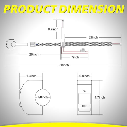Image of 1 Lead Motorcycle Wiring Harness Kit w /Handlebar Switch 10A Blade Fuse 12V LED Light Bar Heavy Duty Nylon Wire for ATV Motorcycle Dirt Bike Motorized Bicycle - Fits 7 /8 inch Handlebars (22mm)