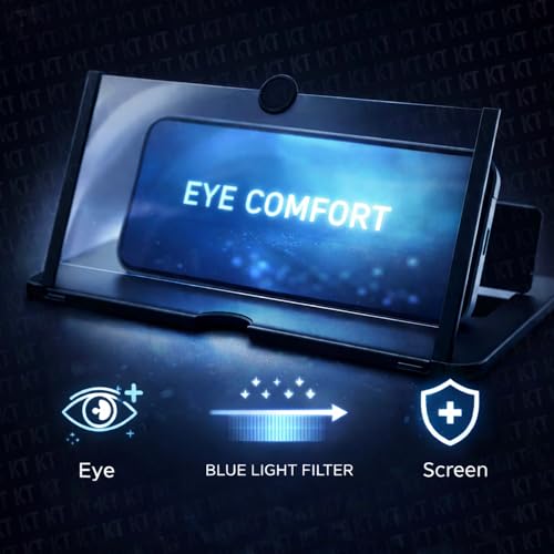 Image of DRUMSTONE ( 2026 Brings 15 Years Warranty ) 12 Inch 3D Mobile Screen Magnifier with Foldable Stand | HD Phone Screen Enlarger | Eye Protection Amplifier for Movies Gaming Video