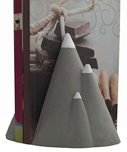 Summit & Reed Concrete Heavy Bookends Decorative Mountain Design. Great For Mountain Nursery Decor And Woodland Decor, Modern Kitchen Bookends For Cookbooks And More. #TOP17