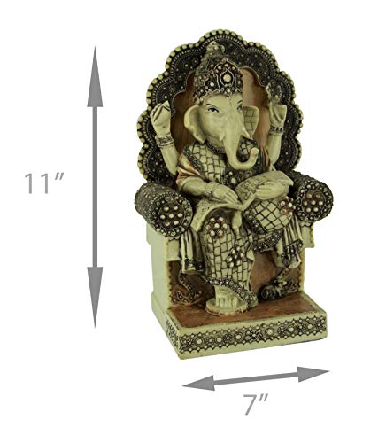 Estatua Resina God Ganesh 11 Pulgadas Tradicional miniatura 4