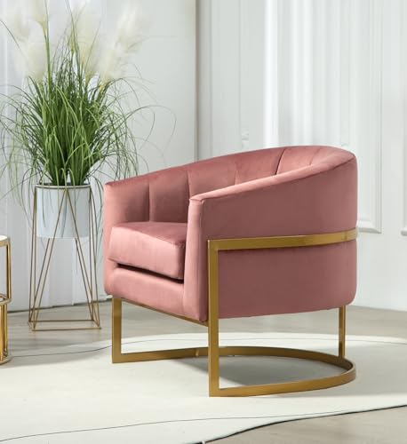Sillón Moderno Terciopelo Rosa miniatura 5