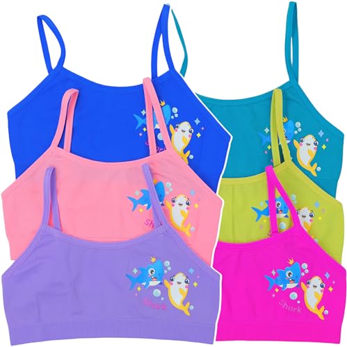 Image of ToBeInStyle Girl Pack of 6 Set Spaghetti Strap Training Bras & Boyshorts Bikinis
