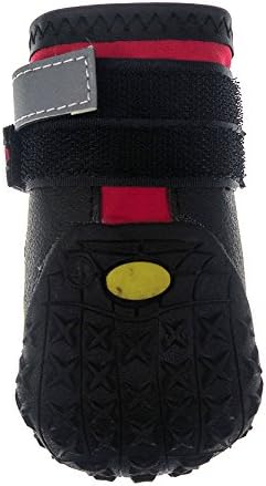 Xanday Dog Boots Waterproof Dog Shoes Paw Protectors with Reflective Straps and Wear-Resisting Soles 4Pcs (Red03)