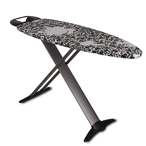 Table à Repasser Pliable Tiffany en Aluminium 130x47 cm Hauteur réglable jusqu'à 100 cm avec Repose-Fer et Support Centrale Vapeur