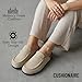 CUSHIONAIRE Fondu Genuine Leather Mule Clogs for Women, Comfortable Slip On Womens Shoes with Penny Strap Accent and Memory Foam Footbed, Biscuit 8