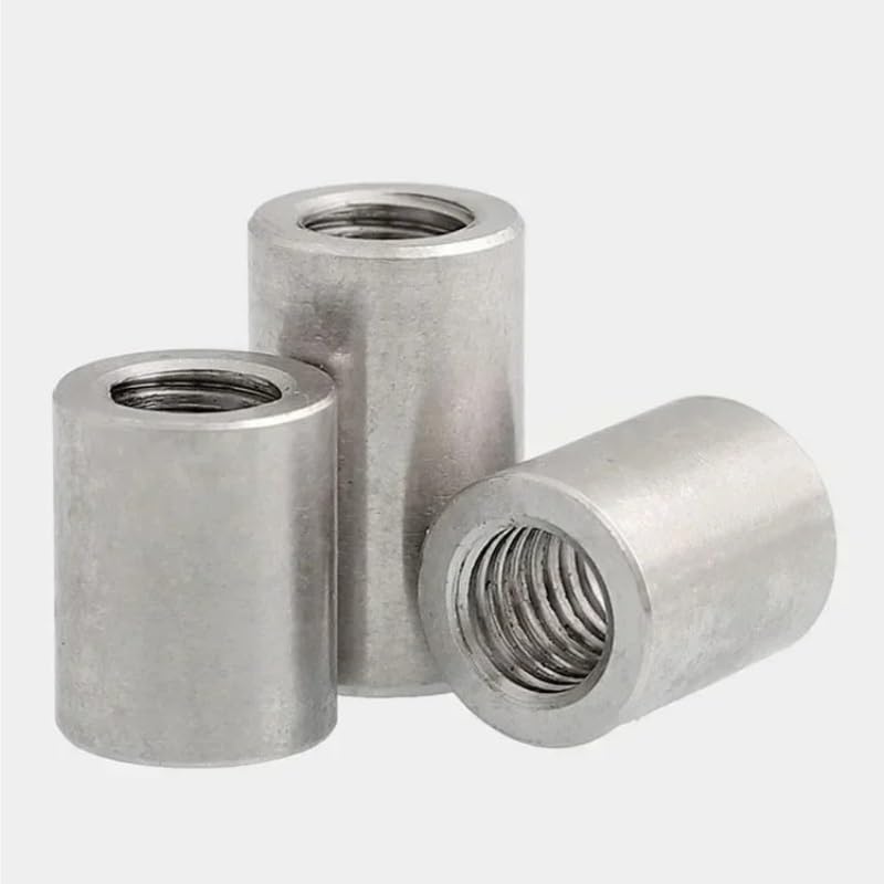 Round Coupling Nuts, Pack of 10 Round Coupling Nuts Multiple Metric Sizes(M6x10x8mm)