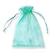 Produktbild PLECUPE 100 Stück Durchsichtig Tunnelzug Organzabeutel Organzasäckchen Süßigkeiten Beutel Saeckchen Geschenk, 7 x 9cm Hochzeit Säckchen Party Festival Beutel Bonbonsbeutel Candy Bags - Grün#3