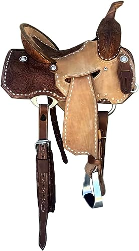 Ensemble de selles de cheval en cuir Western - Collier de poitrine (siège de 30,5 cm)