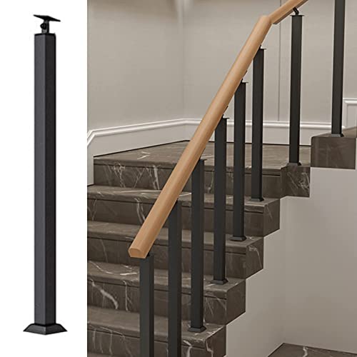 Rampa de metal ajustable con conector, barandilla negra duradera para mayor seguridad y apoyo (1 unidad)