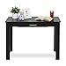 FURINNO Jaya Writing Desk For Residential Use With DrawerBlack, Blackwood, Large