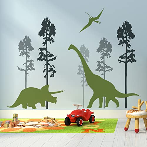Vinilos Decorativos Dinosaurio Verde 2 Hojas 30x90 cm miniatura 3