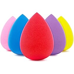 BEAKEY 5 Pcs Makeup Sponge Set Blender Beauty Foundation Blending Sponge, Flawless for Liquid, Cream, and Powder, Multi-colored Makeup Sponges - Ecart
