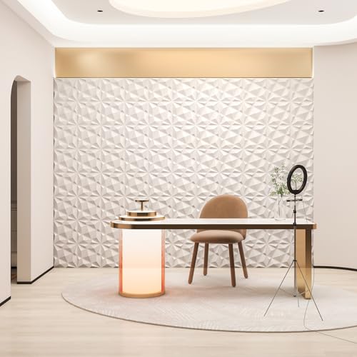 Art3dwallpanels 20 Pack 3D Wall Panels for Interior Wall Decor, 12''x12'' White Accent Diamond Panels for Gaming Room Bedroom TV Background, White by Art3dwallpanels - Used condition - Image 8