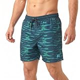 RIPT Essentials Bañador para hombre Shorts de Baño con Protección Solar UV 50 de Secado Rápido, Azul/Verde Tie Dye, M