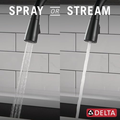 Delta Faucet Essa Touchless Kitchen Faucet with Touch Technology, Black Kitchen Sink Faucet with Pull Down Sprayer, Matte Black 9113TL-BL-DST - Thumbnail 7