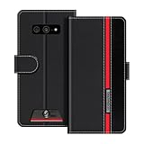 UOGNADGD Lederhülle Kompatibel mit Kyocera Torque G07 Klappbares Portemonnaie-Hülle mit Magnetverschluss Ständer & Kartenfächern stoßfestem Schutz (Schwarz)