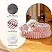 MEWOOFUN Stilvolle Katzenbetten für Katzen, weiches rundes Hundebett für kleine und mittelgroße Hunde, waschbares, beruhigendes Haustierbett (Rosa, S)