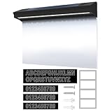 Solar Hausnummer - 12.44 wasserdichte Solarnummern mit 2 Modi Beleuchtung Hausnummernschild | Adressschild - für Hof, Straße, Auffahrt, Veranda, Hof, Sichtbarkeit