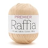 Premier Yarns Raffia, Cellulose Rayon, Bulky Weight Yarn 2166-03 Natural