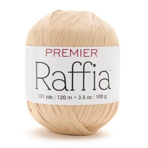 Premier Yarns Raffia, Cellulose Rayon, Bulky Weight Yarn 2166-03 Natural