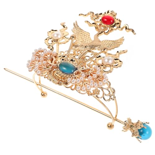 ノーブランド品 漢服男性用古風発冠 宝合金製 ヴィンテージ和風髪飾り 舞台衣装やコスプレに 耐久性と快適さを備えた伝統的ヘアアクセサリー