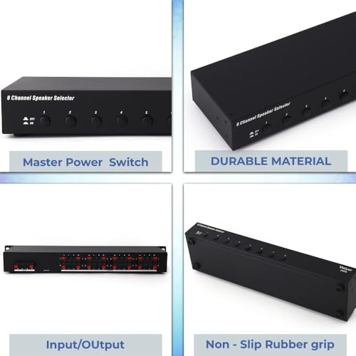 Caja de interruptores selector de altavoces de 8 canales multihabitación de 1200W max 2